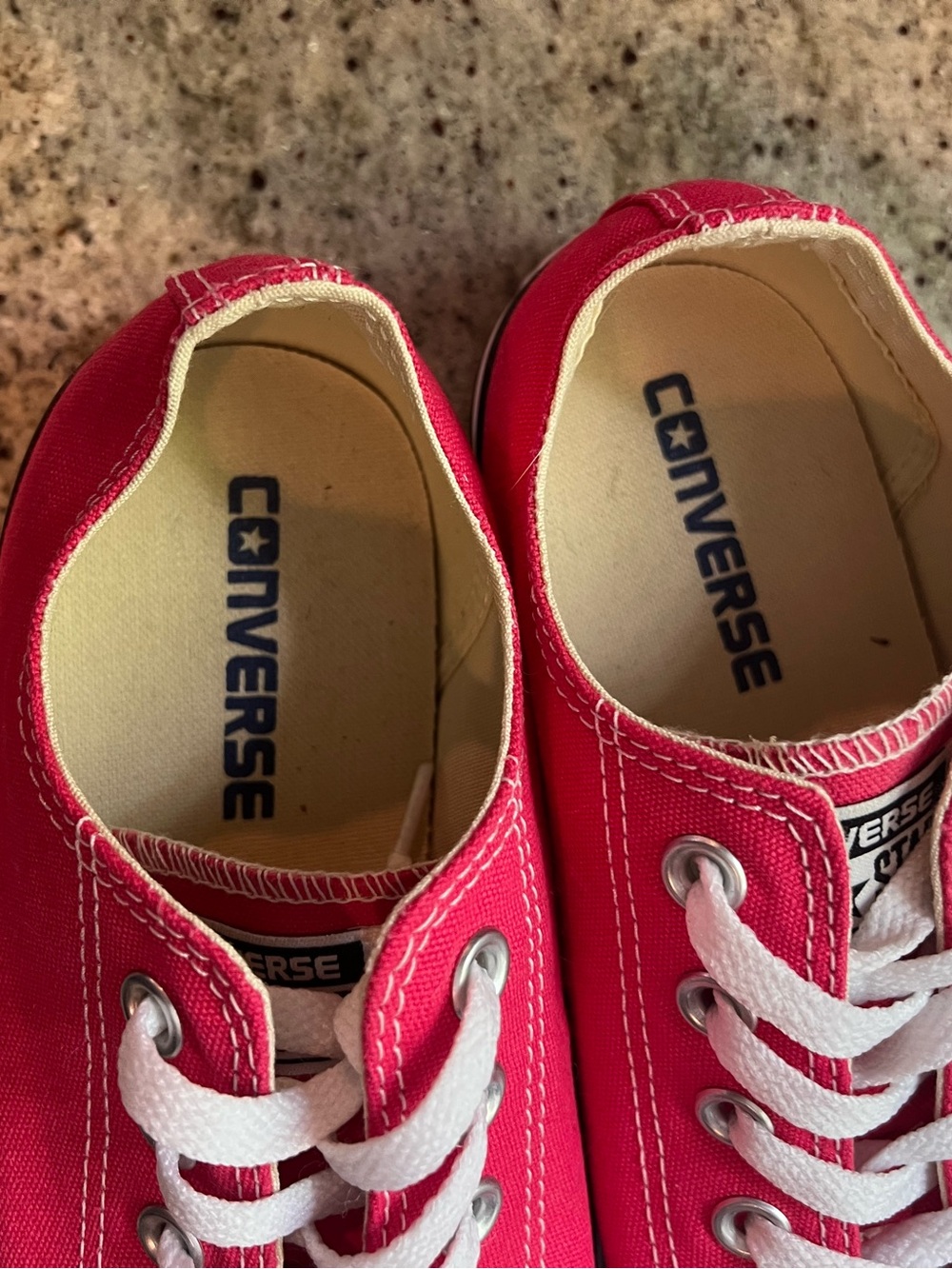 Converse Womens Low-Top Canvas Sneakers - Bright Pink and Cowhide Leather Purse - Picture 5 of 7